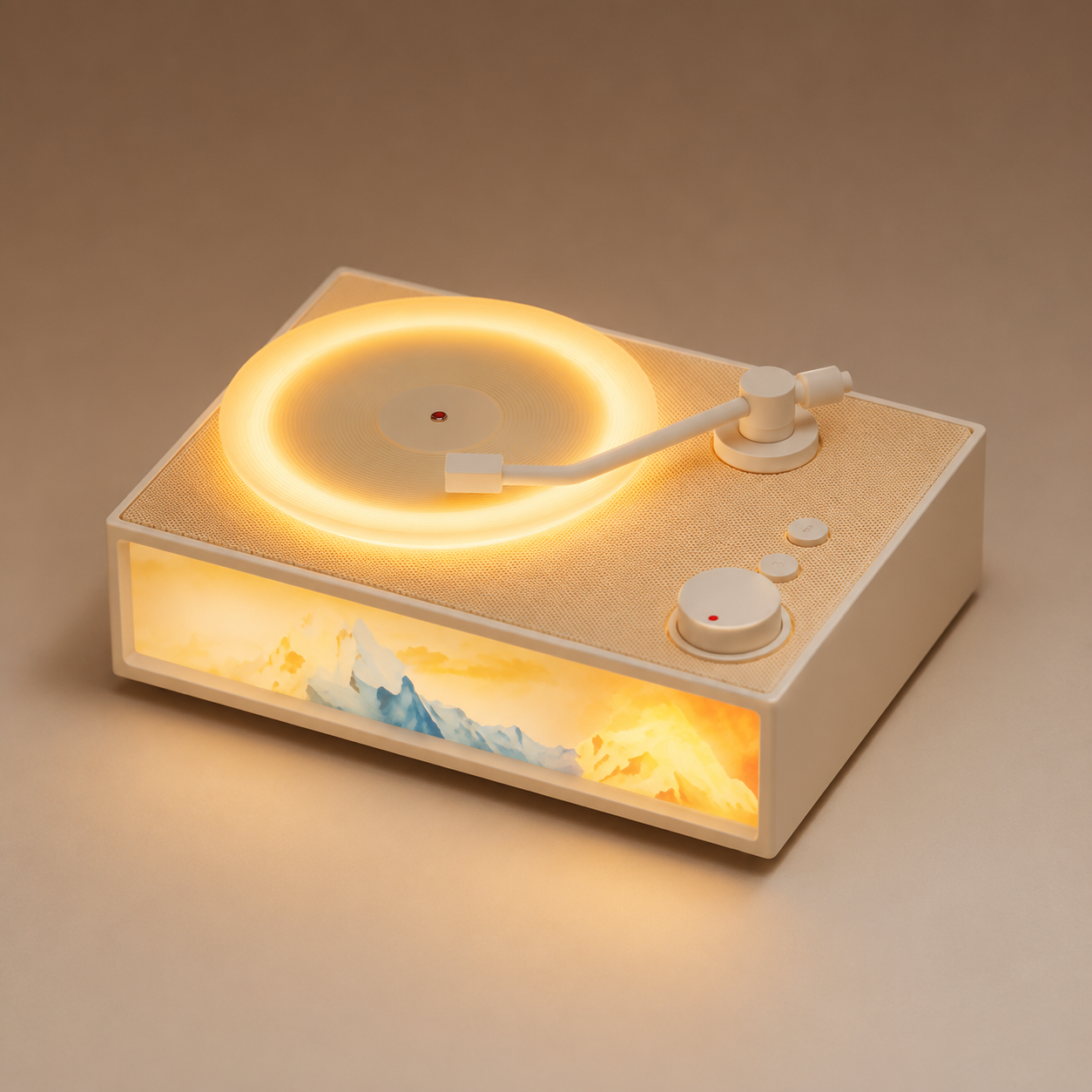 Rosemary Spin X19 Bluetooth speaker styled like a miniature record player.