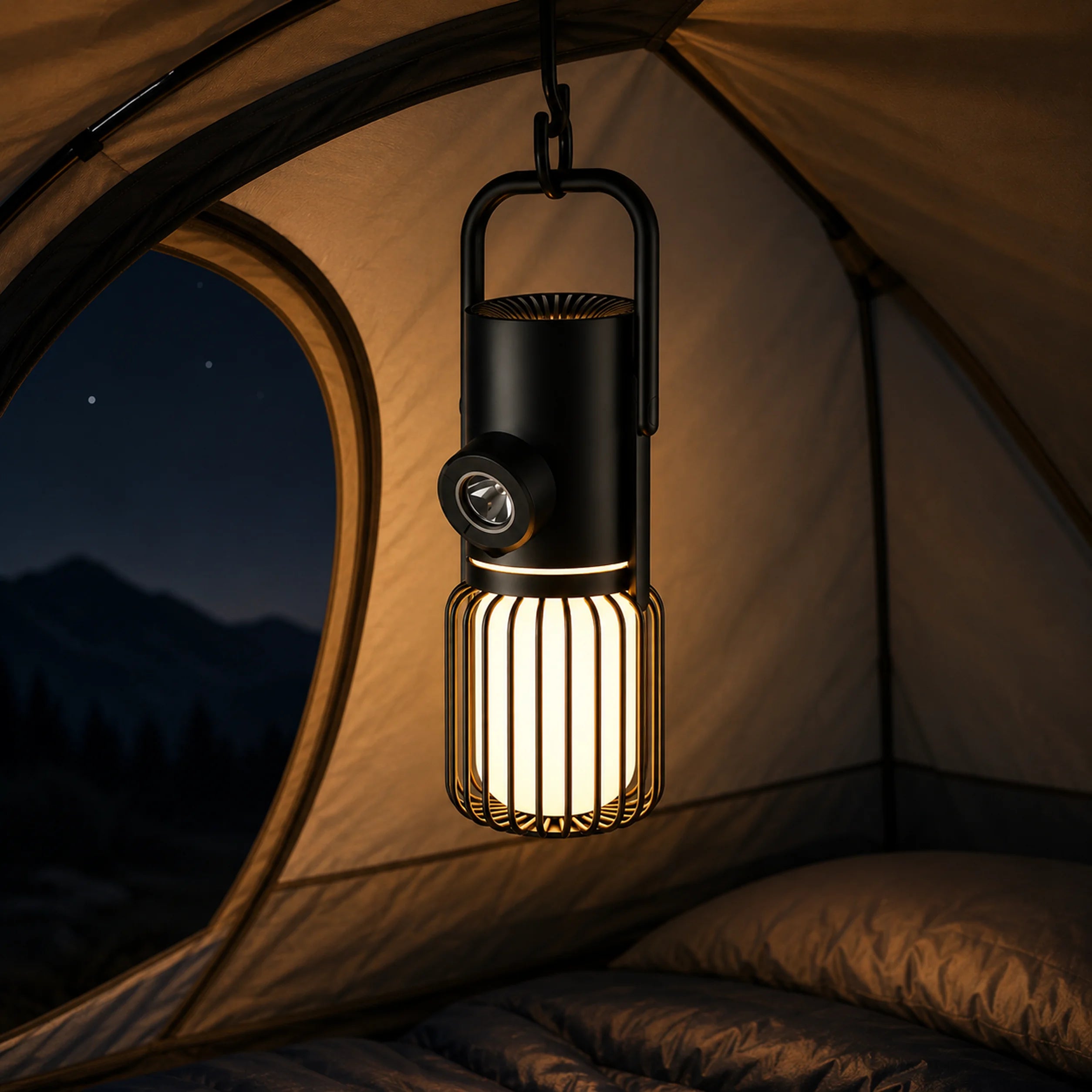USB-A power bank and Type-C charging ports on the X18 lantern.