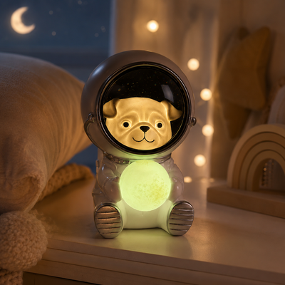 Cosmic Critter 1080-12 astronaut-animal figure with an illuminated moon.