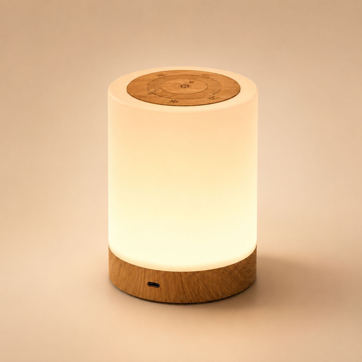 Timber Glow — Wood Night Light with Touch Control