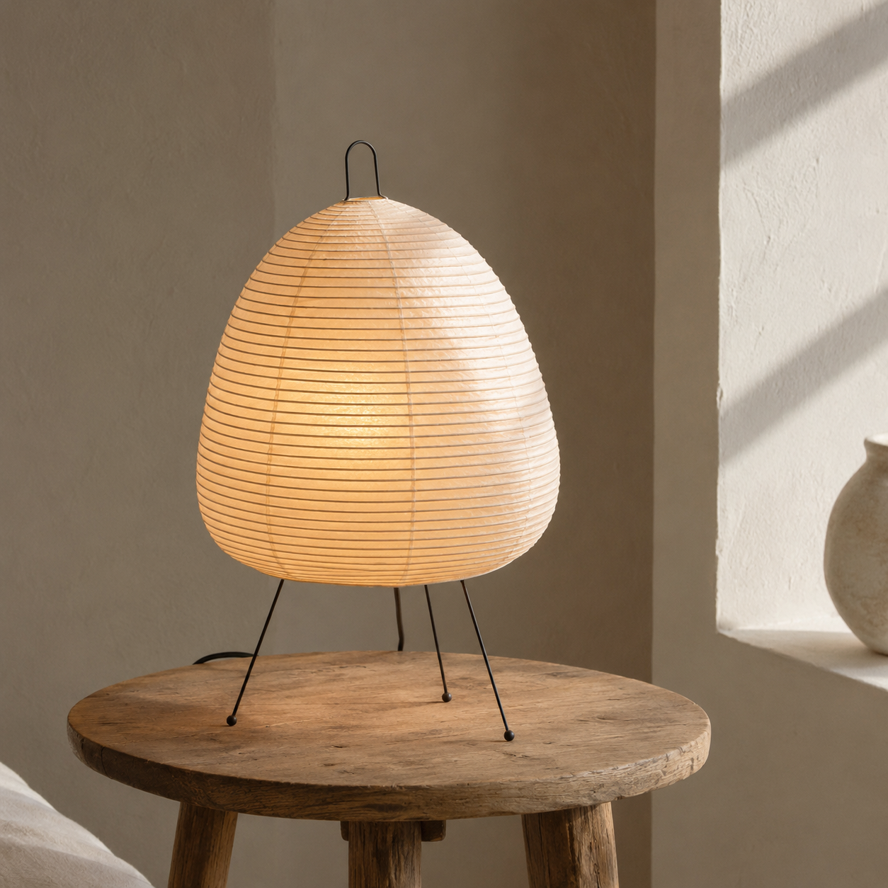 Kumo LED lamp used as ambient lighting in a living room