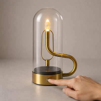 Ember Dome — Rechargeable Flame-Effect Lamp with Glass Dome