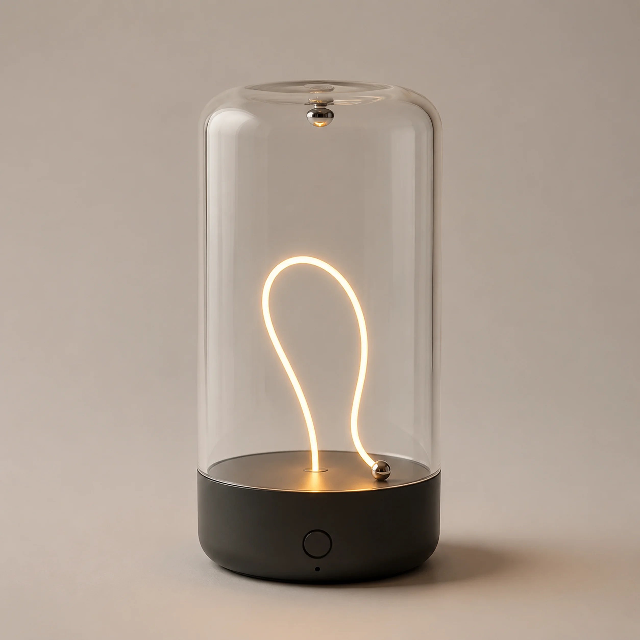 USB-C rechargeable Pocket Halo lamp on a bedside table.