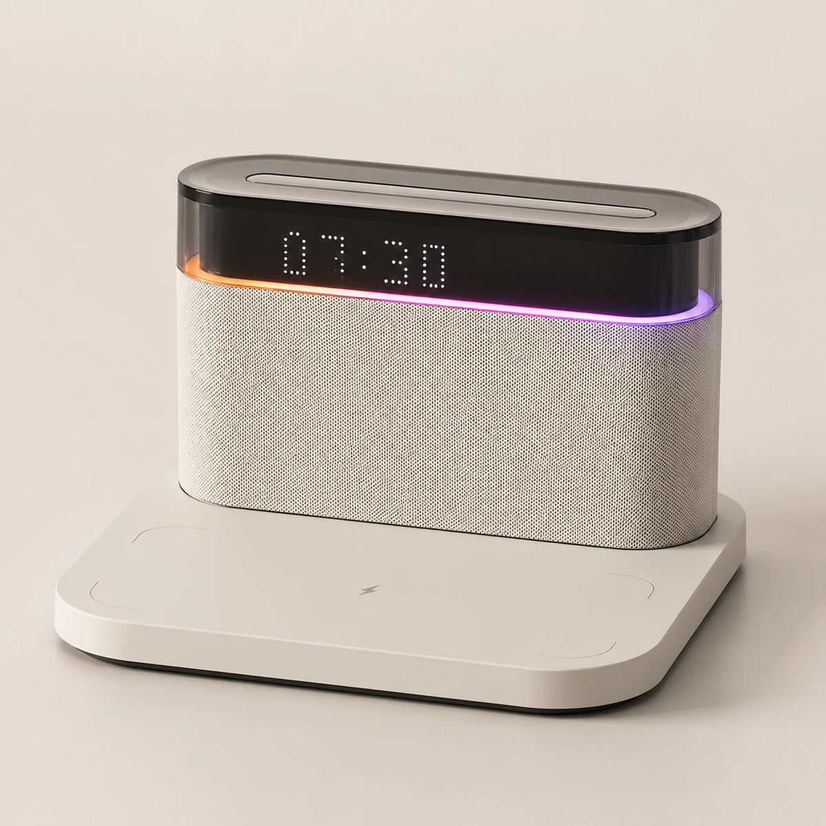 Compact display speaker positioned on a desktop setup.