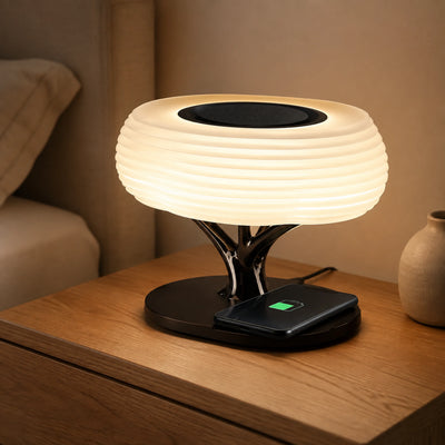 Aura Hub — RGB Speaker Lamp with Wireless Charging