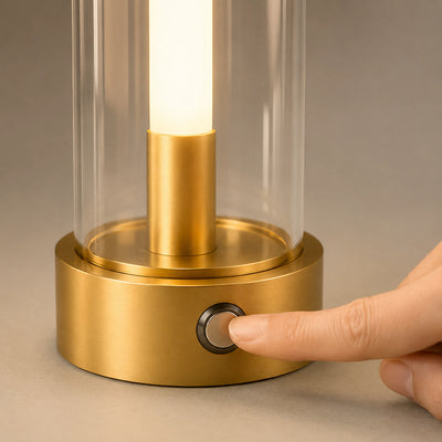 Nomad Glow — Cordless Metal Table Lamp with Touch Dimming