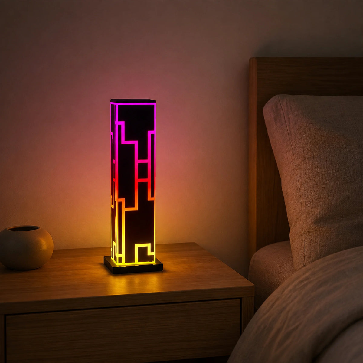 Prism Cube — RGB Acrylic Table Lamp with Remote Control