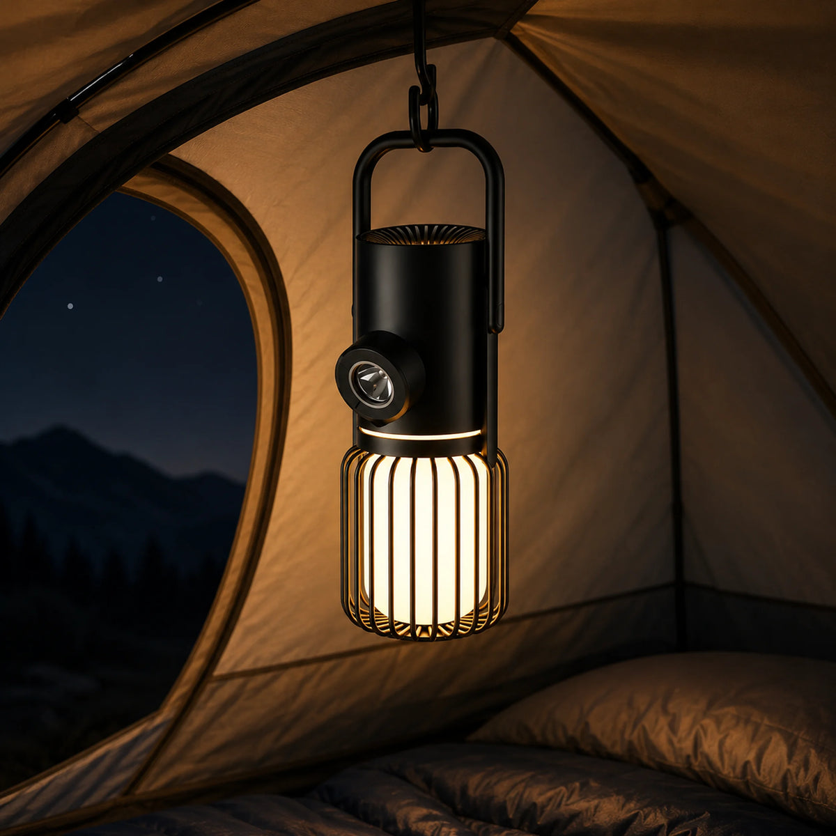 USB-A power bank and Type-C charging ports on the X18 lantern.